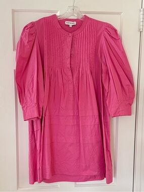 HUNTER BELL Hot Pink Pleated Mini Dress
